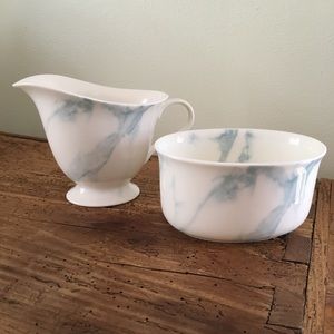 Sugar and creamer by Japanese company Sasaki